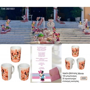 MINNIE πακέτο βάπτισης 100 μπομπονιέρες 30 προσκλητήρια στολισμός εκκλησίας ΠΑΚ-26010831 490.00€!!!