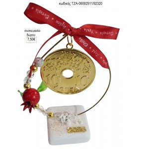 ΔΕΚΑΡΑ ΣΕ ΚΥΚΛΟ ΜΕ ΡΟΔΙ ΠΑΝΩ ΣΕ ΒΟΤΣΑΛΟ για γούρι δώρο ΤΖΑ-09092511/92320 7.50€!!!