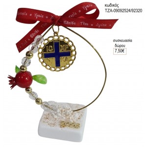 ΣΤΑΥΡΟΣ ΣΕ ΚΥΚΛΟ ΜΕ ΡΟΔΙ ΠΑΝΩ ΣΕ ΒΟΤΣΑΛΟ για γούρι δώρο ΤΖΑ-09092524/92320 7.5€!!!