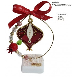 ΡΟΔΙ ΚΟΚΚΙΝΟ ΣΕ ΚΥΚΛΟ ΜΕ ΡΟΔΙ ΠΑΝΩ ΣΕ ΒΟΤΣΑΛΟ για γούρι δώρο ΤΖΑ-09092525/92320 7.50€!!!