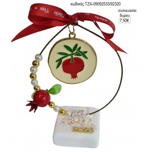 ΡΟΔΙ ΚΟΚΚΙΝΟ ΣΕ ΚΥΚΛΟ ΜΕ ΡΟΔΙ ΠΑΝΩ ΣΕ ΒΟΤΣΑΛΟ για γούρι δώρο ΤΖΑ-09092533/92320 7.50€!!!