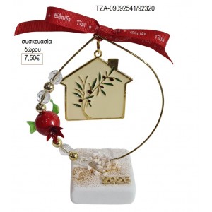 ΣΠΙΤΙ ΜΕ ΚΛΑΔΙ ΕΛΙΑΣ ΣΕ ΚΥΚΛΟ ΜΕ ΡΟΔΙ ΠΑΝΩ ΣΕ ΒΟΤΣΑΛΟ για γούρι δώρο ΤΖΑ-09092541/92320 7.50€!!!