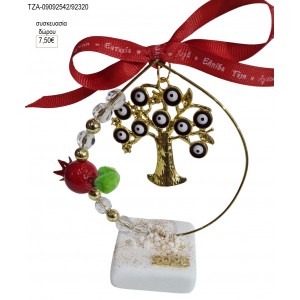 ΔΕΝΤΡΟ ΜΕ ΜΑΤΙΑ ΣΕ ΚΥΚΛΟ ΜΕ ΡΟΔΙ ΠΑΝΩ ΣΕ ΒΟΤΣΑΛΟ για γούρι δώρο ΤΖΑ-09092542/92320 7.50€!!!