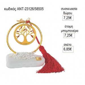 ΔΕΝΤΡΟ ΕΠΙΧΡΥΣΟ ΣΕ ΚΥΚΛΟ ΠΑΝΩ ΣΕ ΒΟΤΣΑΛΟ για γούρι δώρο ΑΝΤ-23126/58505 6.85€!!!
