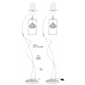 ΦΩΤΙΣΤΙΚΟ ΓΑΜΟΥ ΑΣΗΜΙ ΛΕΥΚΟ ΜΕ ΦΑΝΑΡΙ ΜΕ ΚΡΥΣΤΑΛΛΑΚΙΑ NOV-1132/418500 166.00€!!!