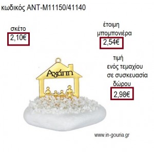 ΟΙΚΟΓΕΝΕΙΑ ΣΕ ΣΠΙΤΙ ΜΕΤΑΛΛΙΚΟ ΕΠΙΧΡΥΣΟ ΠΑΝΩ ΣΕ ΒΟΤΣΑΛΟ για γούρι ΑΝΤ-Μ11150/41140 2.98€!!!