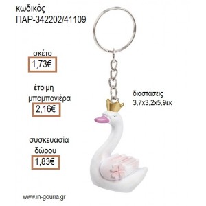 ΚΥΚΝΟΣ ΠΟΛΥΕΣΤΕΡΙΚΟ ΜΠΡΕΛΟΚ για μπομπονιέρες - γούρια ΠΑΡ-342202/41109 1.73€!!!