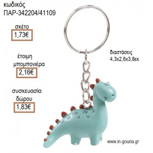 ΔΕΙΝΟΣΑΥΡΟΣ ΠΟΛΥΕΣΤΕΡΙΚΟ ΜΠΡΕΛΟΚ για μπομπονιέρες - γούρια  ΠΑΡ-342204/41109 1.73€!!!