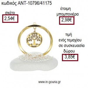 ΔΕΝΤΡΟ ΜΕΣΑ ΣΕ ΚΥΚΛΟ ΕΥΧΩΝ ΕΠΙΧΡΥΣΑ ΠΑΝΩ ΣΕ ΒΟΤΣΑΛΟ για γούρια ΑΝΤ-10796/41175 3.85€!!!