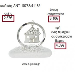 ΣΠΙΤΑΚΙ ΜΕΣΑ ΣΕ ΚΥΚΛΟ ΕΠΑΡΓΥΡΑ ΠΑΝΩ ΣΕ ΒΟΤΣΑΛΟ για γούρι ΑΝΤ-10783/41185 4.09€!!!