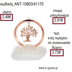 ΔΕΝΤΡΟ ΕΥΧΩΝ ΜΕΣΑ ΣΕ ΚΥΚΛΟ ΡΟΖ ΧΡΥΣΟ ΠΑΝΩ ΣΕ ΒΟΤΣΑΛΟ για γούρι ΑΝΤ-10803/41170 3.72€!!!