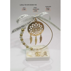 ΟΝΕΙΡΟΠΑΓΙΔΑ ΕΠΙΧΡΥΣΗ ΣΕ ΚΥΚΛΟ ΑΠΟ ΧΑΝΤΡΕΣ ΚΑΙ ΠΕΡΛΕΣ ΠΑΝΩ ΣΕ ΒΟΤΣΑΛΟ για μπομπονιέρες - γούρι - δώρο ΤΖΑ-200120236/41190 3.00€!!!