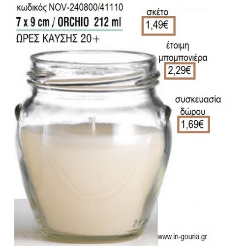 ΚΕΡΙ ΣΕ ΓΥΑΛΙΝΟ ΠΟΤΗΡΙ 7x9ΕΚ για μπομπονιέρες - γούρια NOV-240800/41110 1.49€!!!