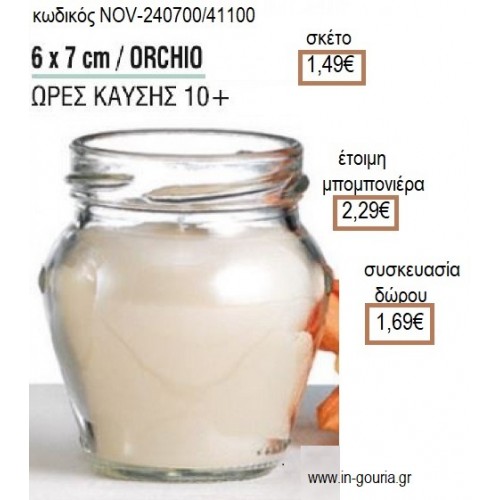 ΚΕΡΙ ΣΕ ΓΥΑΛΙΝΟ ΠΟΤΗΡΙ ΒΑΡΕΛΑΚΙ 6x7ΕΚ για μπομπονιέρες - γούρια NOV-240700/41100 1.49€!!!