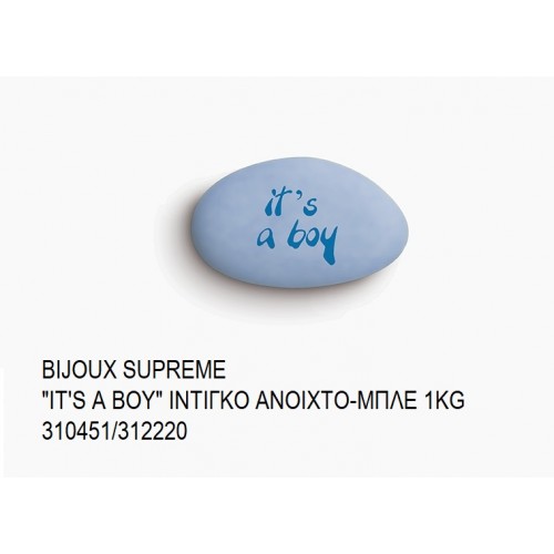 BIJOUX SUPREME ΤΥΠΩΜΕΝΑ ''IT'S A BOY'' ΧΡΩΜΑ ΙΝΤΙΓΚΟ - ΜΠΛΕ KOYΦΕΤΑ ''ΧΑΤΖΗΓΙΑΝΝΑΚΗ'' 1KG 310451/312220 33.90€!!! BIJOUX SUPREME ΤΥΠΩΜΕΝΑ ''IT'S A BOY'' ΧΡΩΜΑ ΙΝΤΙΓΚΟ - ΜΠΛΕ KOYΦΕΤΑ ''ΧΑΤΖΗΓΙΑΝΝΑΚΗ'' 1KG 310451/312220 33.90€!!!