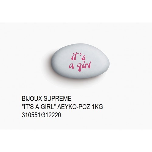 BIJOUX SUPREME ΤΥΠΩΜΕΝΑ ''IT'S A GIRL'' ΧΡΩΜΑ ΛΕΥΚΟ - ΡΟΖ KOYΦΕΤΑ ''ΧΑΤΖΗΓΙΑΝΝΑΚΗ'' 1KG 310551/312220 33.90€!!! BIJOUX SUPREME ΤΥΠΩΜΕΝΑ ''IT'S A GIRL'' ΧΡΩΜΑ ΛΕΥΚΟ - ΡΟΖ KOYΦΕΤΑ ''ΧΑΤΖΗΓΙΑΝΝΑΚΗ'' 1KG 310551/312220 33.90€!!!