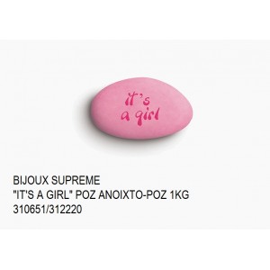 BIJOUX SUPREME ΤΥΠΩΜΕΝΑ ''IT'S A GIRL'' ΧΡΩΜΑ ΦΟΥΞΙΑ - ΡΟΖ KOYΦΕΤΑ ''ΧΑΤΖΗΓΙΑΝΝΑΚΗ'' 1KG 310651/312220 33.90€!!!