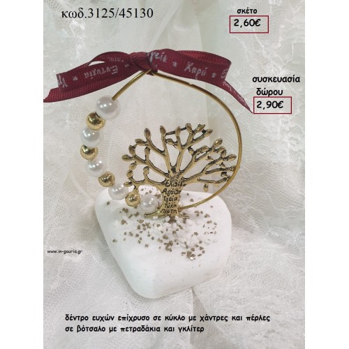 ΔΕΝΤΡΟ ΖΩΗΣ ΕΠΙΧΡΥΣΟ ΣΕ ΚΥΚΛΟ ΑΠΟ ΠΕΡΛΕΣ ΚΑΙ ΧΑΝΤΡΕΣ ΣΕ ΒΟΤΣΑΛΟ για γούρι - δώρο ΤΖΑ-3125/45130 2.90€!!!