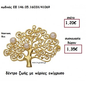 ΔΕΝΤΡΟ ΖΩΗΣ ΜΕ ΠΕΡΛΕΣ ΕΠΙΧΡΥΣΟ για γούρι-δώρο ΕΦ 146.05.1603Χ/41069