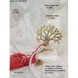 ΔΕΝΤΡΟ ΕΥΧΩΝ ΕΠΙΧΡΥΣΟ ΜΕ ΚΟΡΔΟΝΙΑ ΣΕ ΔΙΑΚΟΣΜΗΜΕΝΟ ΒΟΤΣΑΛΟ για γούρια - δώρα ΤΖΑ-24011/41135 2.10€!!!