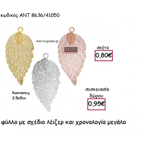 ΦΥΛΛΟ ΜΕΓΑΛΟ ΜΕ ΣΧΕΔΙΟ ΛΕΙΖΕΡ ΜΕ Η' ΧΩΡΙΣ ΧΡΟΝΟΛΟΓΙΑ για γούρι-δώρο ΑΝΤ-8636/41050