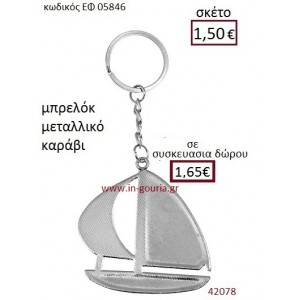 ΚΑΡΑΒΑΚΙ μπρελόκ μεταλλικό γούρι-δώρο ΕΦ-05846