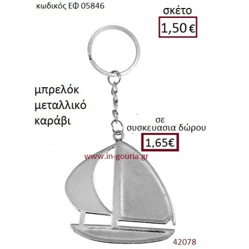 ΚΑΡΑΒΑΚΙ μπρελόκ μεταλλικό γούρι-δώρο ΕΦ-05846