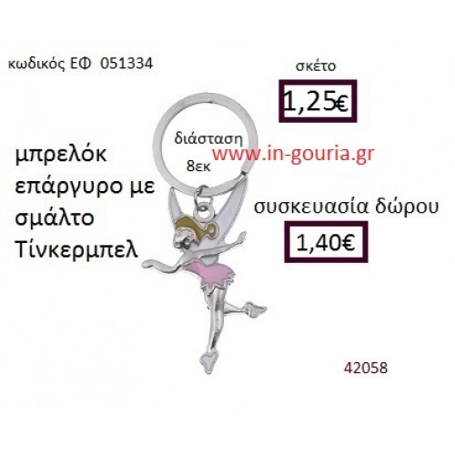 ΤΙΝΚΕΡΜΠΕΛ μπρελόκ μεταλλικό accessories γούρι δώρο ΕΦ-051334