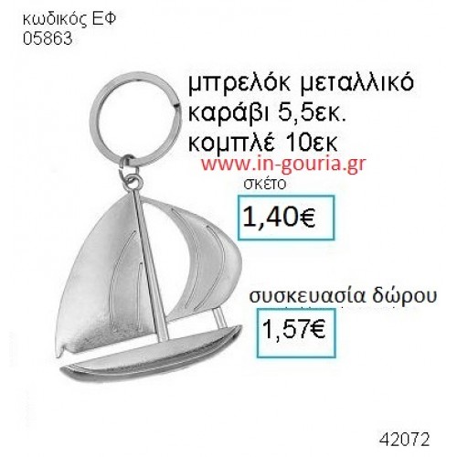 ΚΑΡΑΒΙ μεταλλικό μπρελόκ γούρι δώρο ΕΦ-05863