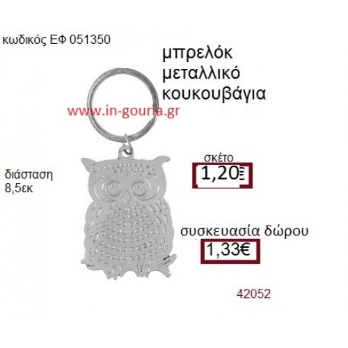 ΚΟΥΚΟΥΒΑΓΙΑ μεταλλικό μπρελόκ γούρι δώρο ΕΦ-051350