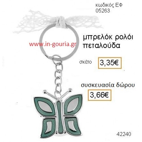 ΠΕΤΑΛΟΥΔΑ μπρελόκ ρολόι μεταλλικό accessories γούρι δώρο ΕΦ-05263