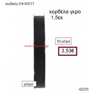 ΓΚΡΟ κορδέλα 50 μέτρων 1.5εκ. για γούρια-αμπαλάζ ΕΦ-60217