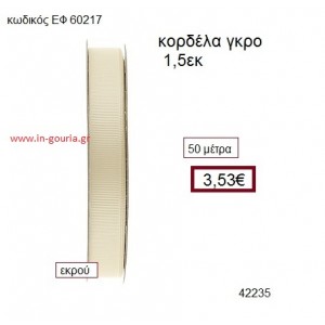 ΓΚΡΟ κορδέλα 50 μέτρων 1.5εκ. για γούρια-αμπαλάζ ΕΦ-60217