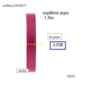 ΓΚΡΟ κορδέλα 50 μέτρων 1.5εκ. για γούρια-αμπαλάζ ΕΦ-60217
