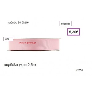 ΓΚΡΟ κορδέλα 50 μέτρων 2.5εκ. για γούρια-αμπαλάζ ΕΦ-60216