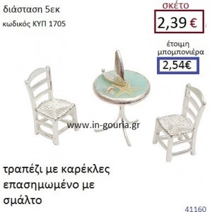 ΤΡΑΠΕΖΙ ΜΕ ΚΑΡΕΚΛΕΣ επασημωμένο διακοσμητικό γούρι δωρο ΚΥΠ-1705