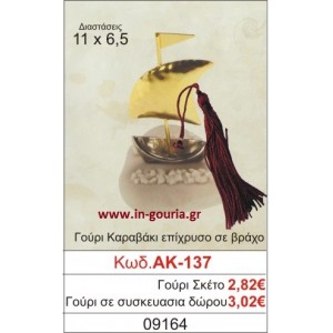 ΓΟΥΡΙ ΚΑΡΑΒΑΚΙ ΕΠΙΧΡΥΣΟ ΣΕ ΒΡΑΧΟ ΑΚ-137