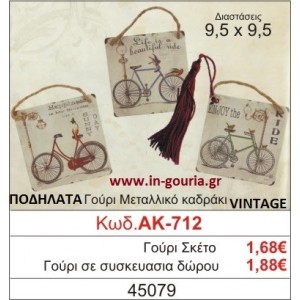 ΓΟΥΡΙ ΜΕΤΑΛΛΙΚΟ ΚΑΔΡΑΚΙ ΜΕ VINTAGE ΠΟΔΗΛΑΤΑ ΑΚ-712