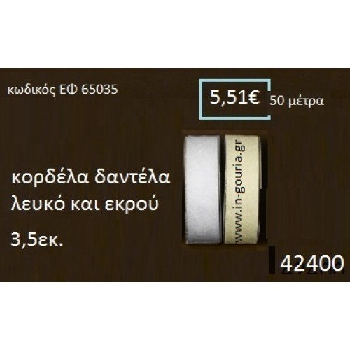 ΔΑΝΤΕΛΑ κορδέλα 50 μέτρων 3.5εκ. για γούρια-αμπαλάζ ΕΦ-65035
