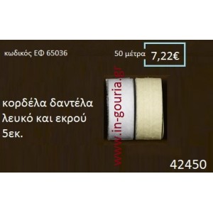 ΔΑΝΤΕΛΑ κορδέλα 50 μέτρων 5εκ. για γούρια-αμπαλάζ ΕΦ-65036