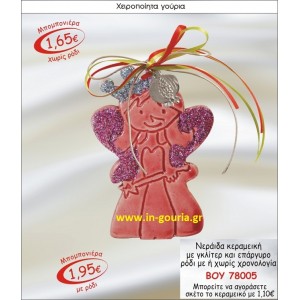 ΝΕΡΑΪΔΑ ΚΕΡΑΜΙΚΗ ΜΠΟΜΠΟΝΙΕΡΑ ΜΕ ΓΚΛΙΤΕΡ ΚΑΙ ΕΠΑΡΓΥΡΟ ΡΟΔΙ ΜΕ Η ΧΩΡΙΣ ΧΡΟΝΟΛΟΓΙΑ ΒΟΥ-78005